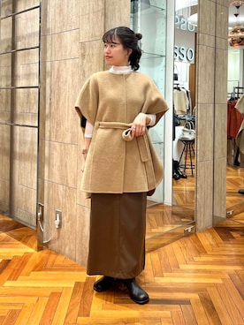 「アイテム（ポンチョ）」を使った、HIRANOさん（レディース・150cm）の秋コーディネート