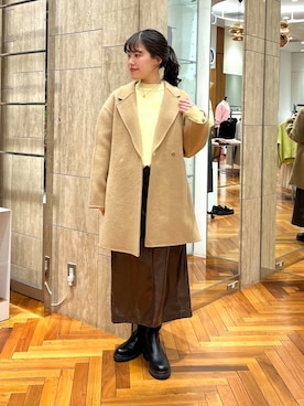 「アイテム（チェスターコート）」を使った、HIRANOさん（レディース・150cm）の冬コーディネート