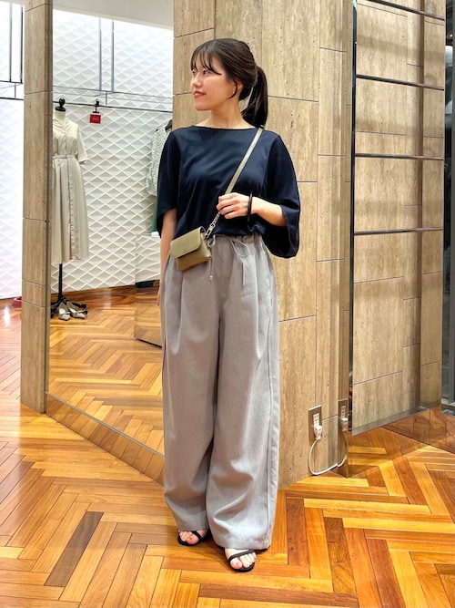 夏色ブラックアーバンリサーチロッソ袖リボン上質コットンカットソープルオーバー半袖 セール】『一部WEB限定カラー』汗染防止5分袖ドルマンプル