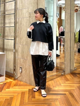 「GIANNI CHIARINI（ジャンニ キアリーニ）のアイテム（ハンドバッグ）」を使った、HIRANOさん（レディース・150cm）の冬コーディネート