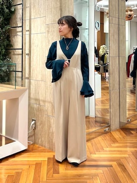 「大人フェミニン」｜「アイテム（オールインワン・サロペット）」を使った、HIRANOさん（レディース・150cm）の冬コーディネート