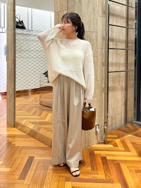 「URBAN RESEARCH ROSSO WOMEN（アーバンリサーチ　ロッソ）のウォッシャブルイージータックパンツ（その他パンツ）」を使った、HIRANOさん（レディース・150cm）の秋コーディネート