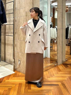 「アイテム（ピーコート）」を使った、HIRANOさん（レディース・150cm）の秋コーディネート