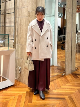 「アイテム（ワンピース/ドレス、レッド系）」を使った、HIRANOさん（レディース・150cm）の冬コーディネート