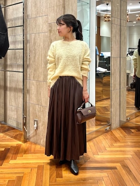 「URBAN RESEARCH ROSSO WOMEN（アーバンリサーチ　ロッソ）のAULENTTI　ワイドショルダーBAG（ショルダーバッグ）」を使った、HIRANOさん（レディース・150cm）の秋コーディネート