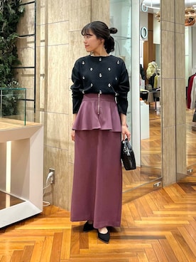 「GIANNI CHIARINI（ジャンニ キアリーニ）のアイテム（ハンドバッグ）」を使った、HIRANOさん（レディース・150cm）の冬コーディネート