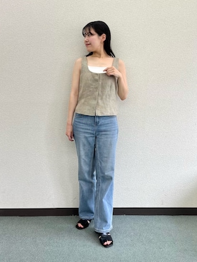 「URBAN RESEARCH DOORS(アーバンリサーチドアーズ)のARCHI HEAVY LINEN CORSET(その他トップス、ベージュ系)」を使った、HIRANOさん(レディース・152cm)の夏コーディネート