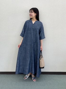 「RODE SKO(ロデスコ)の『雑材』メッシュ2WAYバッグ(ショルダーバッグ、ブラック系)」を使った、HIRANOさん(レディース・152cm)の夏コーディネート