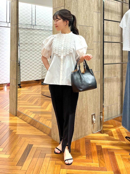 【URBAN　RESEARCH　ROSSO】MARILYN MOON　Modern tuck frill volume blouse MARILYN MOON Modern tuck frill volume blouse（シャツ