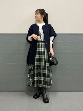 「アイテム（ポンチョ）」を使った、HIRANOさん（レディース・150cm）の秋コーディネート