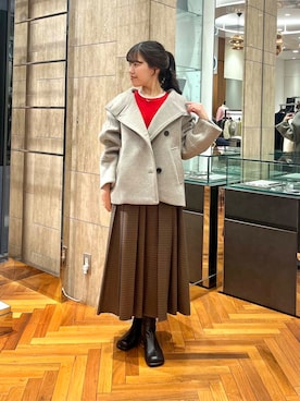 「アイテム（ピーコート）」を使った、HIRANOさん（レディース・150cm）の秋コーディネート
