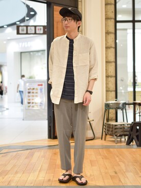 「OOFOS（ウーフォス）のOOFOS　Ooriginal（サンダル）」を使った、しおやんさん（メンズ・180cm）の夏コーディネート