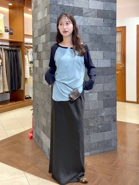 「アイテム（バレエシューズ、ブラウン系）」を使った、かとぅーさん（レディース・163cm）の夏コーディネート