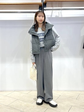 「ベーシック/シンプル」｜「アイテム（ライダースジャケット）」を使った、katoooさん（レディース・163cm）の秋コーディネート