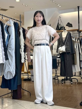 「アイテム（サスペンダー）」を使った、katoooさん（レディース・163cm）の夏コーディネート