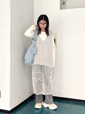 「LOWRYS FARM（ローリーズファーム）のLFポーチツキショルダー 284037（ショルダーバッグ）」を使った、katoooさん（レディース・163cm・20代）の冬コーディネート