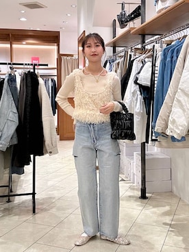 「LOWRYS FARM（ローリーズファーム）のステンレスプレートネックレス　973053（ネックレス）」を使った、katoooさん（レディース・163cm）の冬コーディネート