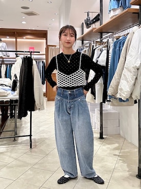 「LOWRYS FARM（ローリーズファーム）のステンレスプレートネックレス　973053（ネックレス）」を使った、katoooさん（レディース・163cm）の冬コーディネート