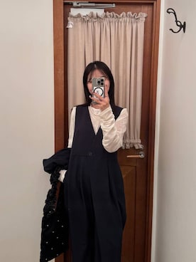 「アイテム（つなぎ/オールインワン）」を使った、katoooさん（レディース・163cm）の冬コーディネート