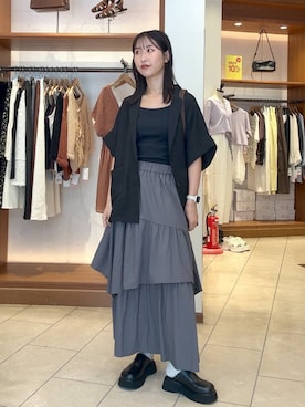「アイテム（テーラードジャケット）」を使った、katoooさん（レディース・163cm・20代）の夏コーディネート