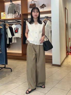 「アイテム（ベスト）」を使った、katoooさん（レディース・163cm・20代）の夏コーディネート