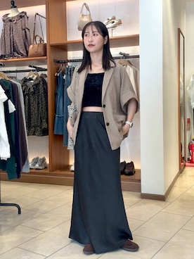 「アイテム（テーラードジャケット）」を使った、katoooさん（レディース・163cm・20代）の夏コーディネート