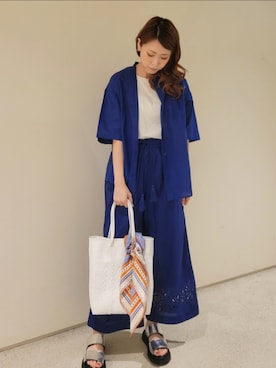 「アイテム（ストール/ショール）」を使った、SHOKOさん（レディース・161cm）の夏コーディネート