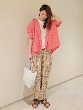 「Honnete（オネット）のアイテム」を使った、SHOKOさん（レディース・161cm）の夏コーディネート