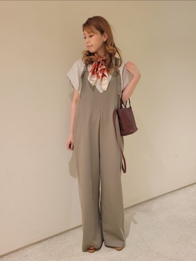 「アイテム（オールインワン・サロペット）」を使った、SHOKOさん（レディース・161cm）の夏コーディネート