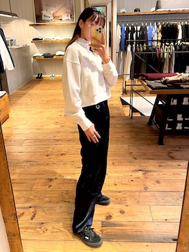 「Saturdays NYC（サタデーズ ニューヨークシティ ）のアイテム（スウェット）」を使った、NATSUKIさん（レディース・162cm）の秋コーディネート