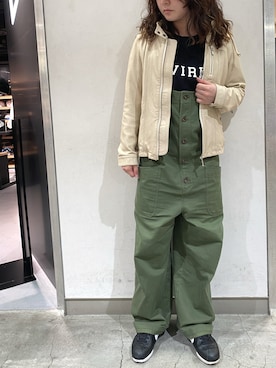 「AVIREX（アヴィレックス）のアイテム（サロペット/オーバーオール）」を使った、halnoさん（レディース・158cm）の夏コーディネート