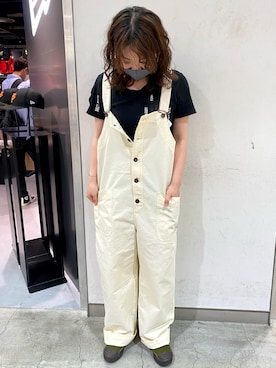 「AVIREX（アヴィレックス）のアイテム（サロペット/オーバーオール）」を使った、halnoさん（レディース・158cm）の夏コーディネート