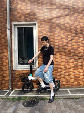 「DIESEL（ディーゼル）のアイテム（Tシャツ/カットソー）」を使った、つばーさ😎さん（メンズ・185cm）の夏コーディネート