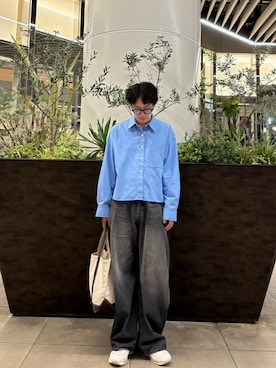 「SINSS（シンス）のBaggy silhouette curve denim / バギーシルエットカーブデニム（デニムパンツ）」を使った、bbaam209さん（メンズ・165cm）の秋コーディネート