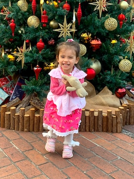 「アイテム（レッグウェア）」を使った、まちぇりetマモンさん（キッズ・90cm）の秋コーディネート