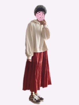 「reca（レカ）のアイテム（パーカー）」を使った、うららこ。さん（レディース・157cm）の秋コーディネート