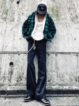 「チェック柄に恋してる」｜林 大樹 PERCUTさん（メンズ・170cm）の秋コーディネート