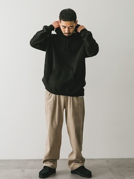 「アイテム（スウェット）」を使った、maedaさん（メンズ・168cm・30代）の秋コーディネート