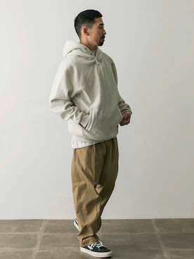 「Champion（チャンピオン）のアイテム」を使った、maedaさん（メンズ・168cm）の夏コーディネート