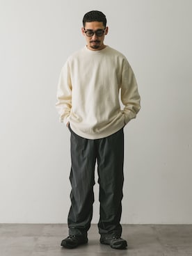 「アイテム（スウェット）」を使った、maedaさん（メンズ・168cm・30代）の秋コーディネート