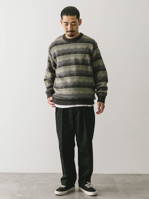 ☆OPEN THE DOOR☆ destroyed ボーダーニット / unisex URBAN RESEARCH DOORS ニット セーター ウォッシャブルUV