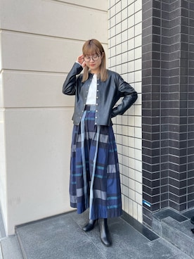 「ビッグチェック」｜madokaさん（レディース・157cm）の冬コーディネート