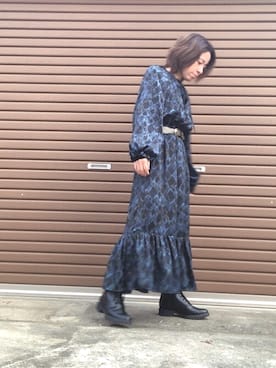 「ガラワンピース」｜chikolittleneemさん（レディース・151cm）の冬コーディネート