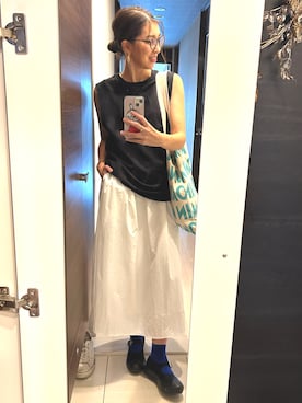 「アイテム（レッグウェア）」を使った、MIKAさん（レディース・161cm）の秋コーディネート