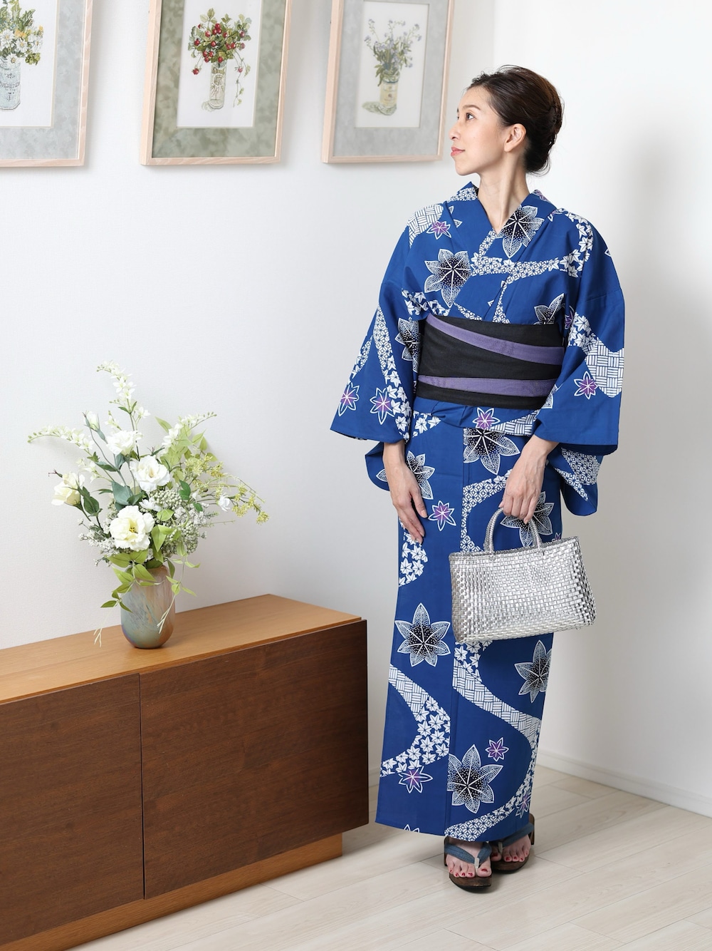 ANTEPRIMA アンテプリマ ビーズバッグ クリア×ブルー　浴衣　着物 MIKA｜ANTEPRIMAのハンドバッグを使ったコーディネート - WEAR