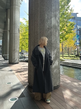 「アイテム（ステンカラーコート）」を使った、ヒロカさん（レディース・162cm）の秋コーディネート