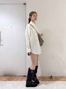 「シャツワンピ」｜ももかさん（レディース・167cm）の秋コーディネート