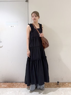 「w closet（ダブルクローゼット）のアイテム（デニムパンツ）」を使った、ももかさん（レディース・167cm）の夏コーディネート
