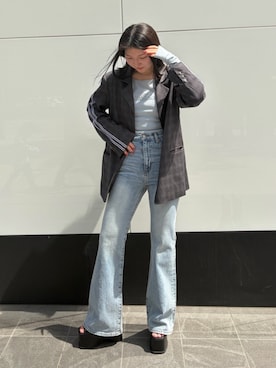 「EMODA（エモダ）のアイテム（パンツ）」を使った、小林涼風さん（レディース・157cm）の春コーディネート