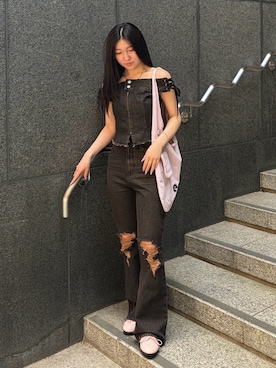小林涼風さん（レディース・157cm）の春コーディネート